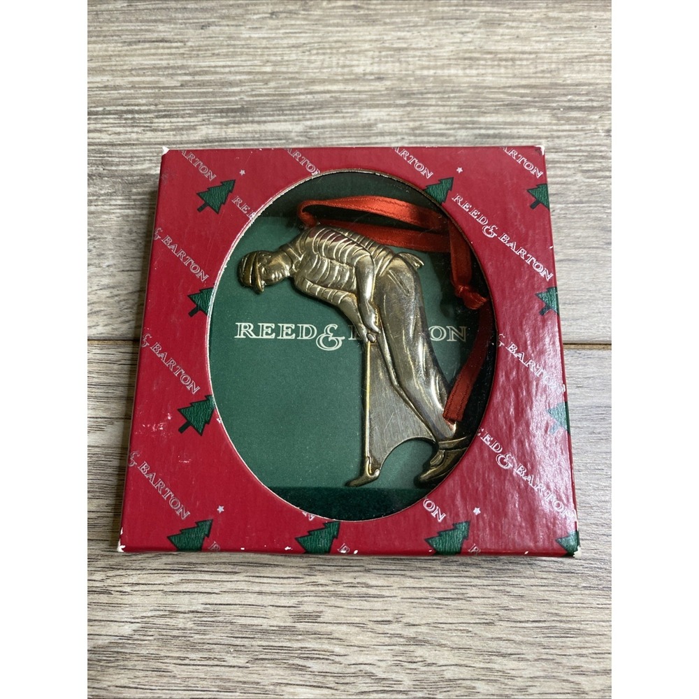 Reed & Barton Golf Ornament Silver Plate Christmas Italy Boxed